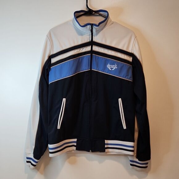 Vintage O’Neil Zip Up Navy White Jacket Polyester W/Logo Surfer Classic Style M - Picture 7 of 15